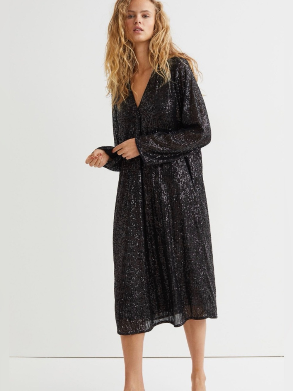 H&M Black Sequin Maxi Dress